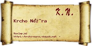 Krcho Nóra névjegykártya